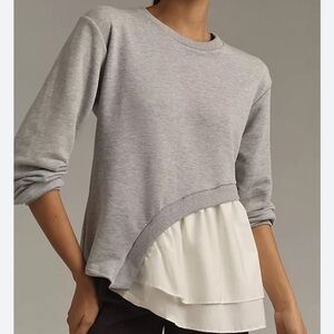 Maeve Asymmetrical Twofer Sweatshirt size small